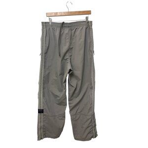 Vintage Abercrombie & Fitch Mens Nylon Pants L With Elastic Waist Zippered Pocke